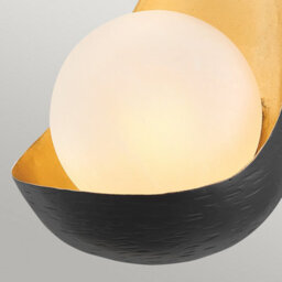 Luminosa Lighting Elstead Lisa Mcdennon By Hinkley Ren 1 Light Wall Light Black, Gold - thumbnail 2