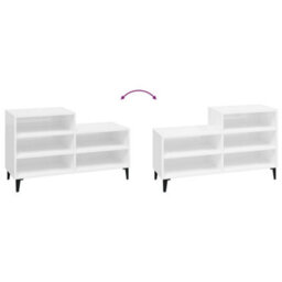 Walplus Shoe Cabinet High Gloss White 102X36X60 Cm Engineered Wood - thumbnail 5