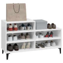 Walplus Shoe Cabinet High Gloss White 102X36X60 Cm Engineered Wood - thumbnail 7