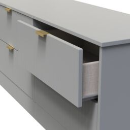 Nashville Ready Assembled Matt Grey No Effect 4 Drawer Wide Chest (H)521mm (W)1146mm (D)395mm - thumbnail 4