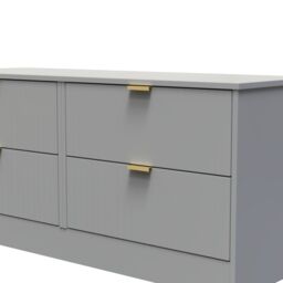 Nashville Ready Assembled Matt Grey No Effect 4 Drawer Wide Chest (H)521mm (W)1146mm (D)395mm - thumbnail 3
