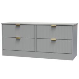 Nashville Ready Assembled Matt Grey No Effect 4 Drawer Wide Chest (H)521mm (W)1146mm (D)395mm - thumbnail 2