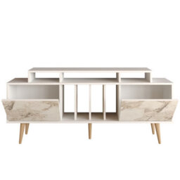 Decorotika Char Tv Stand Tv Unit For Tvs Up To 72 Inch White And White Marble Effect - thumbnail 4