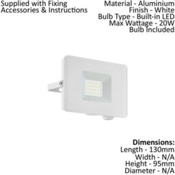 2 Pack Adjustable Ip65 Outdoor Led Flood Lights - 20W White Porch Lamps - thumbnail 2
