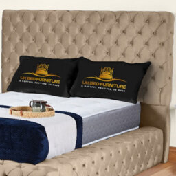 UKBEDFURNITURE Ambassador Beige Plush Valvet Upholstered Gas Lift Ottoman Storage Bed With 10 Inch Orthopedic Mattres - 54 Inch Headboard - thumbnail 2