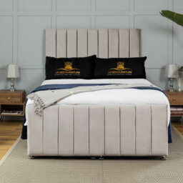 UKBEDFURNITURE Belvoir Plush Silver End Opening Divan Ottoman Bed With 54 Inch Headboard & 10 Inch Orthopaedic Mattress - thumbnail 2