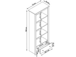 Dorel Home Emerald Bookcase With Drawer In  Oak Grey - thumbnail 4