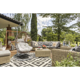 Loops Premium Single Hanging Garden Egg Chair - Wicker Rattan - Outdoor Swing Cocoon - thumbnail 5