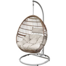 Loops Premium Single Hanging Garden Egg Chair - Wicker Rattan - Outdoor Swing Cocoon - thumbnail 1