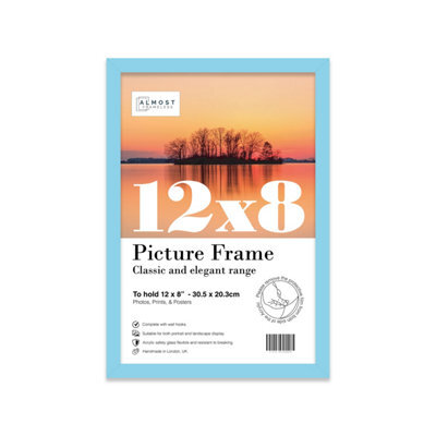 12X8 Light Blue Picture Frame (30.5 X 20.3Cm) Poster, Photo, Artwork, Gallery Wall Or Print - image 1