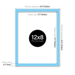12X8 Light Blue Picture Frame (30.5 X 20.3Cm) Poster, Photo, Artwork, Gallery Wall Or Print - thumbnail 3
