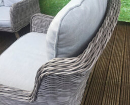 Signature Weave Danielle Wicker 4 Seater Sofa Chairs Coffee Table Cushions Grey - thumbnail 3