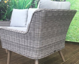 Signature Weave Danielle Wicker 4 Seater Sofa Chairs Coffee Table Cushions Grey - thumbnail 2