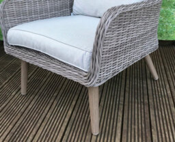 Signature Weave Danielle Wicker 4 Seater Sofa Chairs Coffee Table Cushions Grey - thumbnail 6