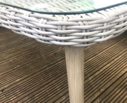 Signature Weave Danielle Wicker 4 Seater Sofa Chairs Coffee Table Cushions Grey - thumbnail 4