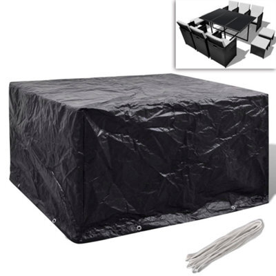 Walplus Outdoor Garden Furniture Cover 6 Person Poly Rattan Set 8 Eyelets 172 X 113Cm - image 1