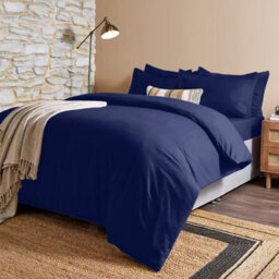 Ameha King Dyed Duvet Cover Set Soft Microfiber 3 Piece Navy Blue Bedding Quilt Cover 230 X 220 Cm With Matching Pillowcase - thumbnail 3