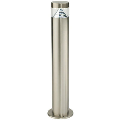Outdoor Garden Bollard Light Steel Pyramid Cool White Led Path Lamp Post Ip44 - image 1