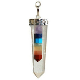 Crystal 7 Chakra Bounded Thin Point Flat Pendant Multicolor - thumbnail 2