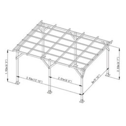 BPS Access Solutions Bps Deluxe Wooden Pergola - 4X3M - Garden Gazebo - Premium Slow Grown Spruce - 80mm Thick Posts - 2031mm Height - thumbnail 9