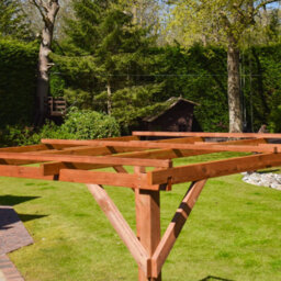 BPS Access Solutions Bps Deluxe Wooden Pergola - 4X3M - Garden Gazebo - Premium Slow Grown Spruce - 80mm Thick Posts - 2031mm Height - thumbnail 8