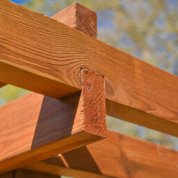BPS Access Solutions Bps Deluxe Wooden Pergola - 4X3M - Garden Gazebo - Premium Slow Grown Spruce - 80mm Thick Posts - 2031mm Height - thumbnail 2