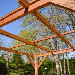 BPS Access Solutions Bps Deluxe Wooden Pergola - 4X3M - Garden Gazebo - Premium Slow Grown Spruce - 80mm Thick Posts - 2031mm Height - thumbnail 7