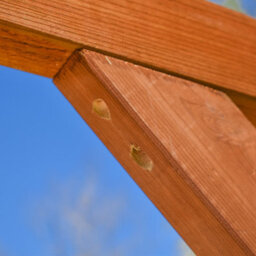 BPS Access Solutions Bps Deluxe Wooden Pergola - 4X3M - Garden Gazebo - Premium Slow Grown Spruce - 80mm Thick Posts - 2031mm Height - thumbnail 4