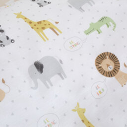 Catherine Lansfield Roarsome Animals 66X72 Inch Black Out Eyelet Curtains Two Panels Natural - thumbnail 3
