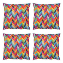 icon Indoor And Outdoor Waterproof Filled Cushion Set Of 4 Rainbow Chevron - thumbnail 1