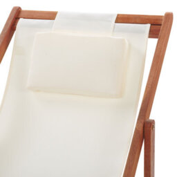 Beliani Folding Deck Chair Avellino Acacia Wood Off-White - thumbnail 8