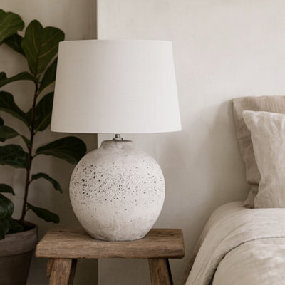 Wyld Haus Verona Large Grey Speckled Ceramic Table Lamp With Fabric Shade - image 1