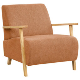 Beliani Retro Armchair Lesja Fabric Orange - thumbnail 1