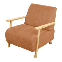 Beliani Retro Armchair Lesja Fabric Orange - thumbnail 5