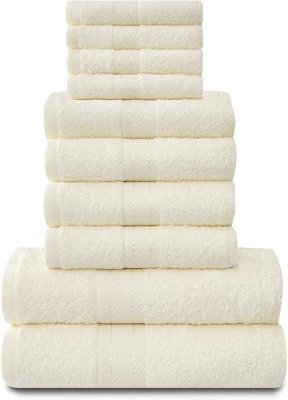 Gaveno Cavailia 10 Piece Toronto Towel Bale Set Cream Premier Super Soft And Quick Obsorbent Bath Towel - image 1