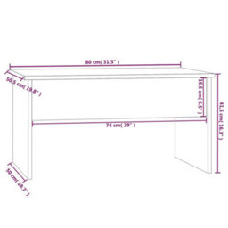 Berkfield Coffee Table Grey Sonoma 80X50.5X41.5 Cm Engineered Wood - thumbnail 9