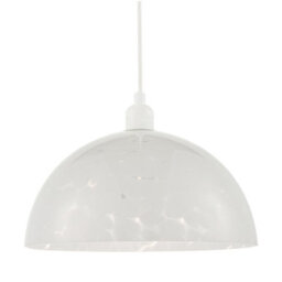 Happy Homewares Modern Opal White Snowflake 30Cm Domed Glass Pendant Ceiling Shade - thumbnail 2