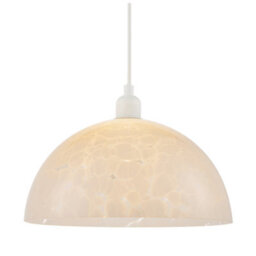 Happy Homewares Modern Opal White Snowflake 30Cm Domed Glass Pendant Ceiling Shade