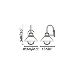 Luminosa Lighting Luminosa Nautica 1 Light Outdoor Small Dome Wall Light Rust Brown, E27 - thumbnail 2