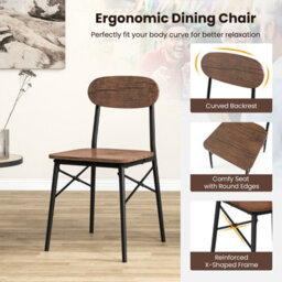 Costway 5 Piece Dining Table Set Rectangular Table & 4 Chairs Kitchen Wooden Furniture - thumbnail 8