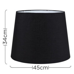 Valuelights Aspen Extra Large Modern Tapered Table Floor Lamp Light Shade With Black Fabric Finish (D)45.5Cm - thumbnail 4