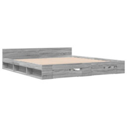 Berkfield Bed Frame With Drawers Without Mattress Grey Sonoma 180X200 Cm Super King - thumbnail 3