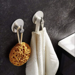 4 Pack Self-Adhesive Towel Hooks, Wall Hooks, Stainless Steel Hooks Without Drilling - thumbnail 4