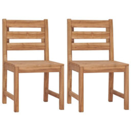 Berkfield Garden Chairs 2 Pcs Solid Teak Wood