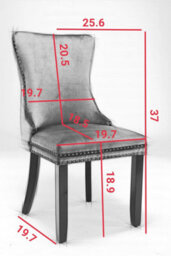 HomeTouch Set Of 2 Lux Wing Back Velvet Kitchen Dining Chairs Bedroom Chairs Grey - thumbnail 9