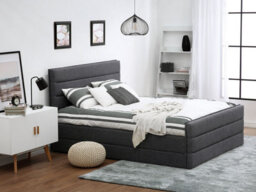 Beliani Bed Fabric Valbonne 160 X 200 Cm (Eu King Size) Dark Grey - thumbnail 2