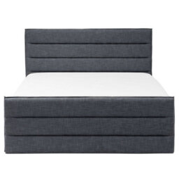 Beliani Bed Fabric Valbonne 160 X 200 Cm (Eu King Size) Dark Grey - thumbnail 4