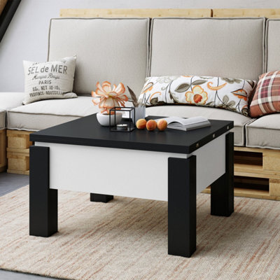 Heze Furniture Ozma 2 In 1 Extending Coffee / Dining Table 90-180Cm - Black / White - image 1