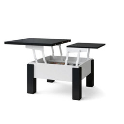 Heze Furniture Ozma 2 In 1 Extending Coffee / Dining Table 90-180Cm - Black / White - thumbnail 7