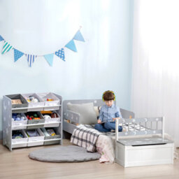 Fix-A-Floor Zonekiz Storage Unit W/ 9 Removable Storage Baskets For Nursery Playroom - Grey - thumbnail 8